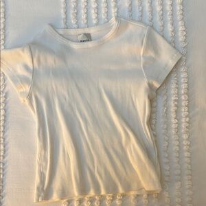 Maeve cropped rib white  T-Shirt
